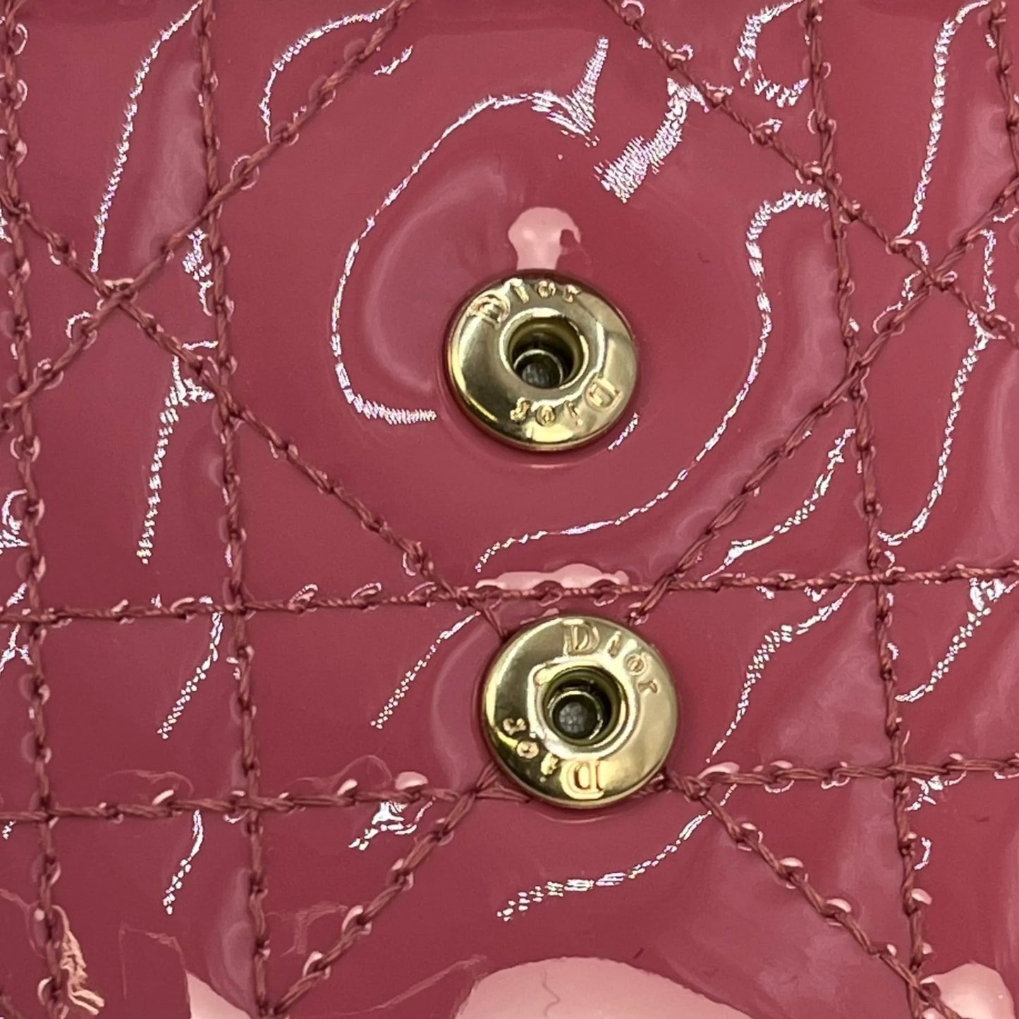 Dior Lady Dior Lotus Compact Wallet - Pink 