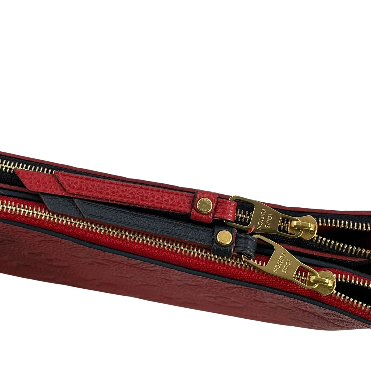 Louis Vuitton ポシェット ダブルジップ モノグラムアンプラント チェーンショルダーバッグ - ネイビー × レッド