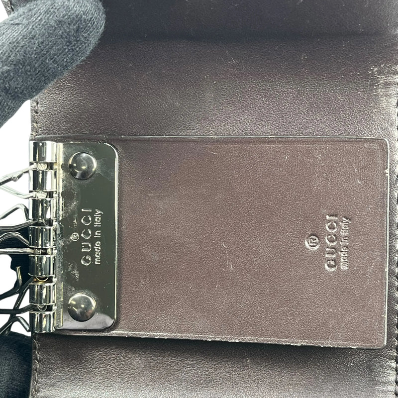 GUCCI Guccissima Key Case - Dark Brown 