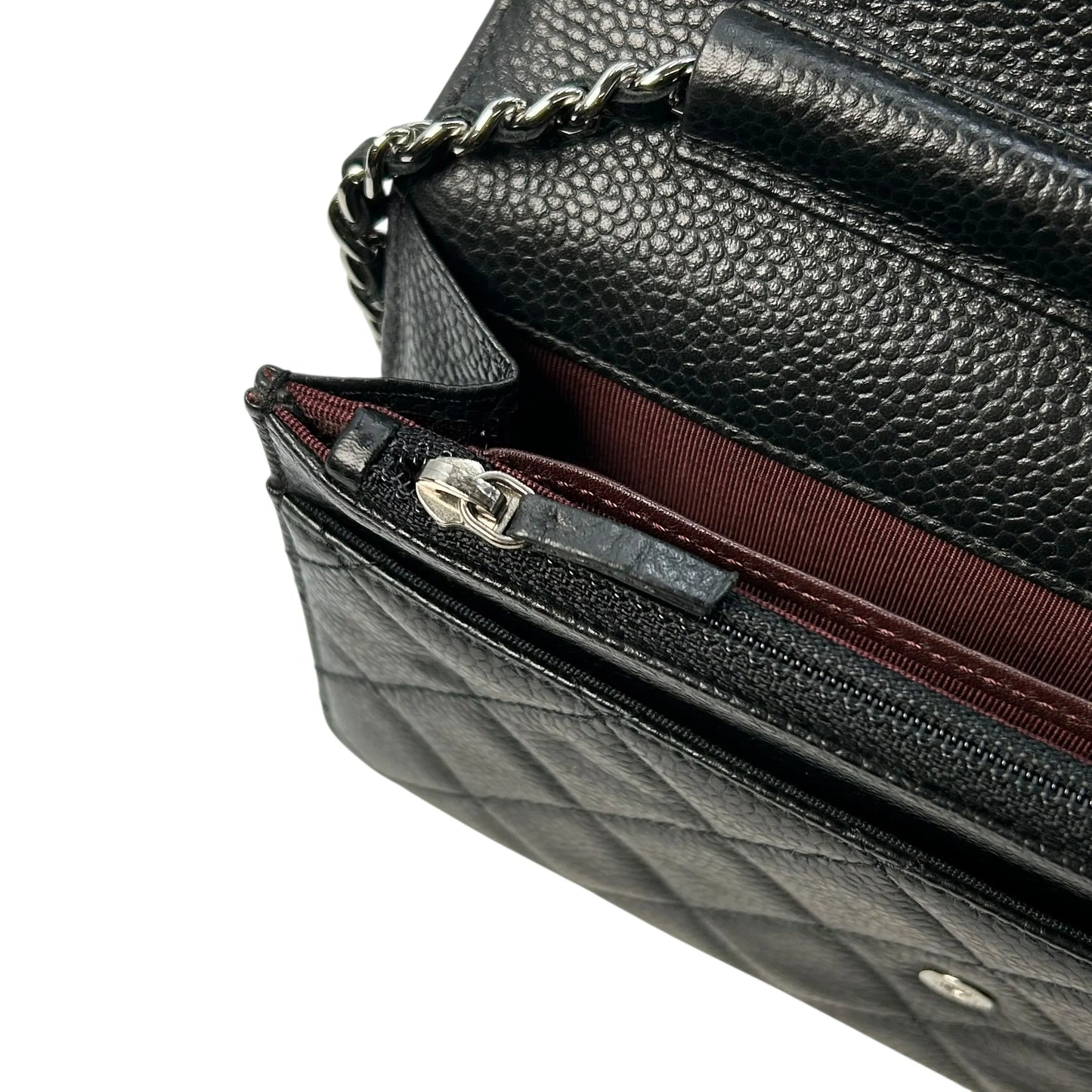 CHANEL マトラッセ キャビアスキン チェーンウォレット - ブラック - 34883