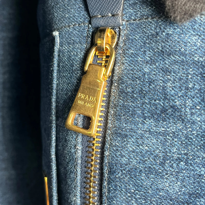 Prada Canapa Denim Tote Bag/Handbag - Blue 