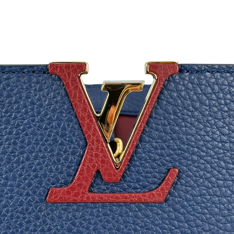 Louis Vuitton Capucines MM Taurillon Leather Handbag - Navy Blue 