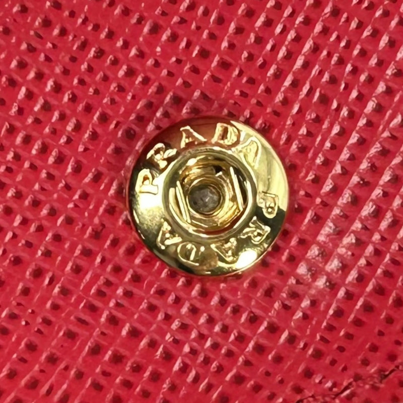 PRADA Heart Print Compact Wallet - Black 