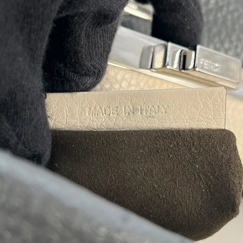 FENDI Peekaboo Leather Handbag/Shoulder Bag - Grey 