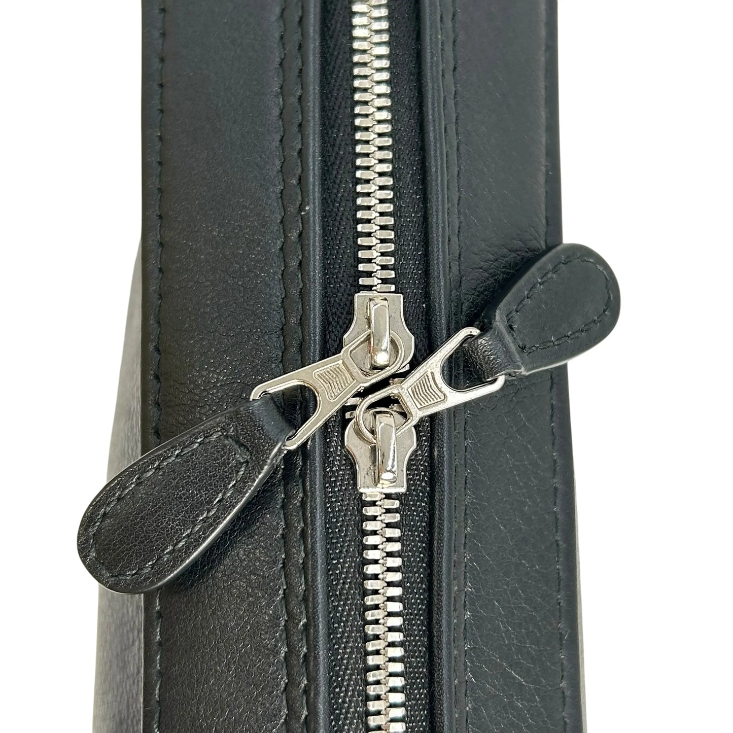 BALENCIAGA Triangle Leather Chain Shoulder Bag - Black 