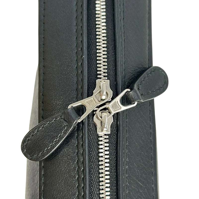 BALENCIAGA Triangle Leather Chain Shoulder Bag - Black 