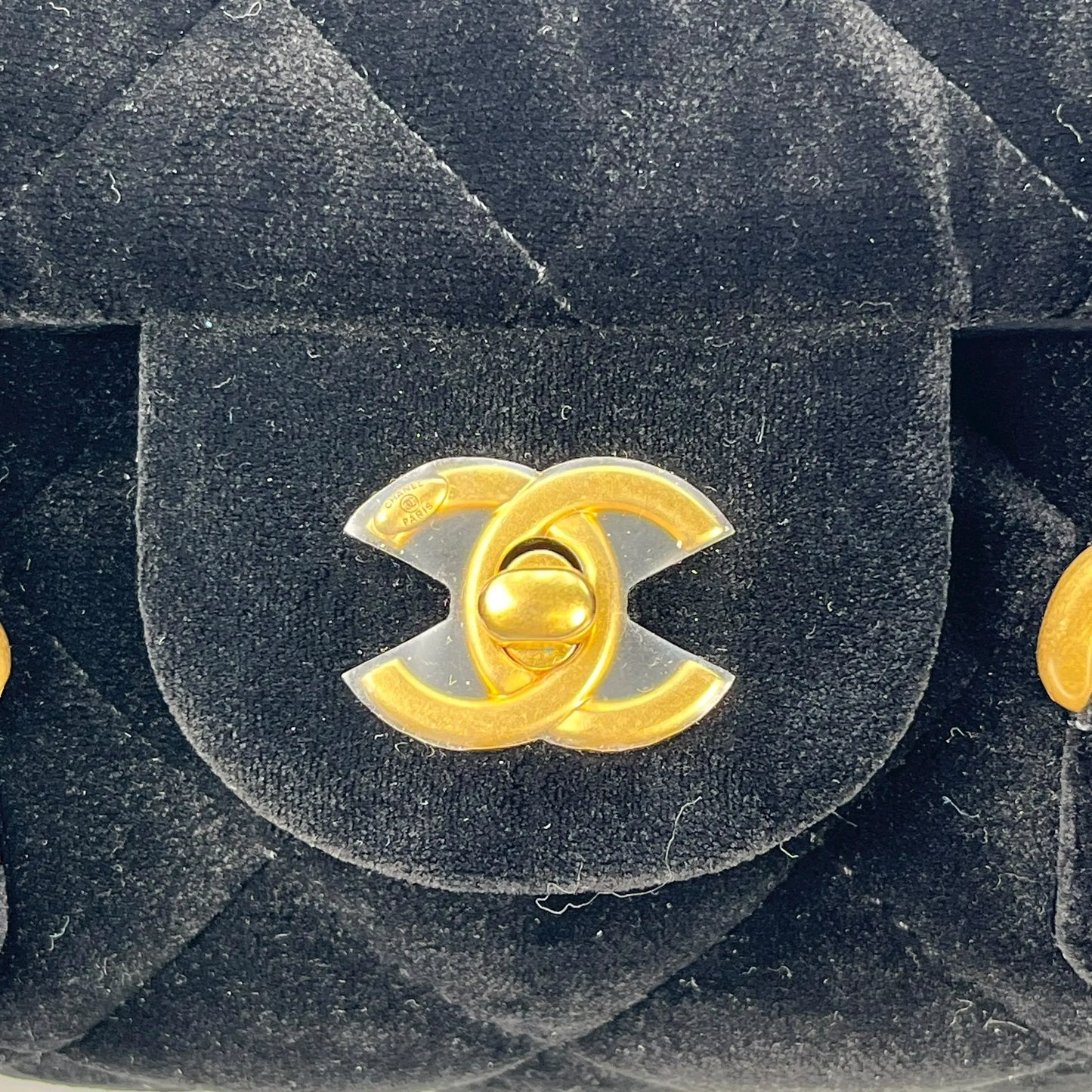 CHANEL Matelasse Boston Velvet Mini Shoulder Bag - Black 