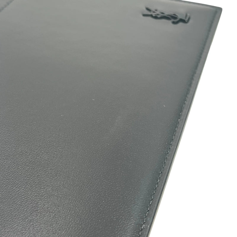 SAINT LAURENT Leather Pouch Long Wallet - Black 