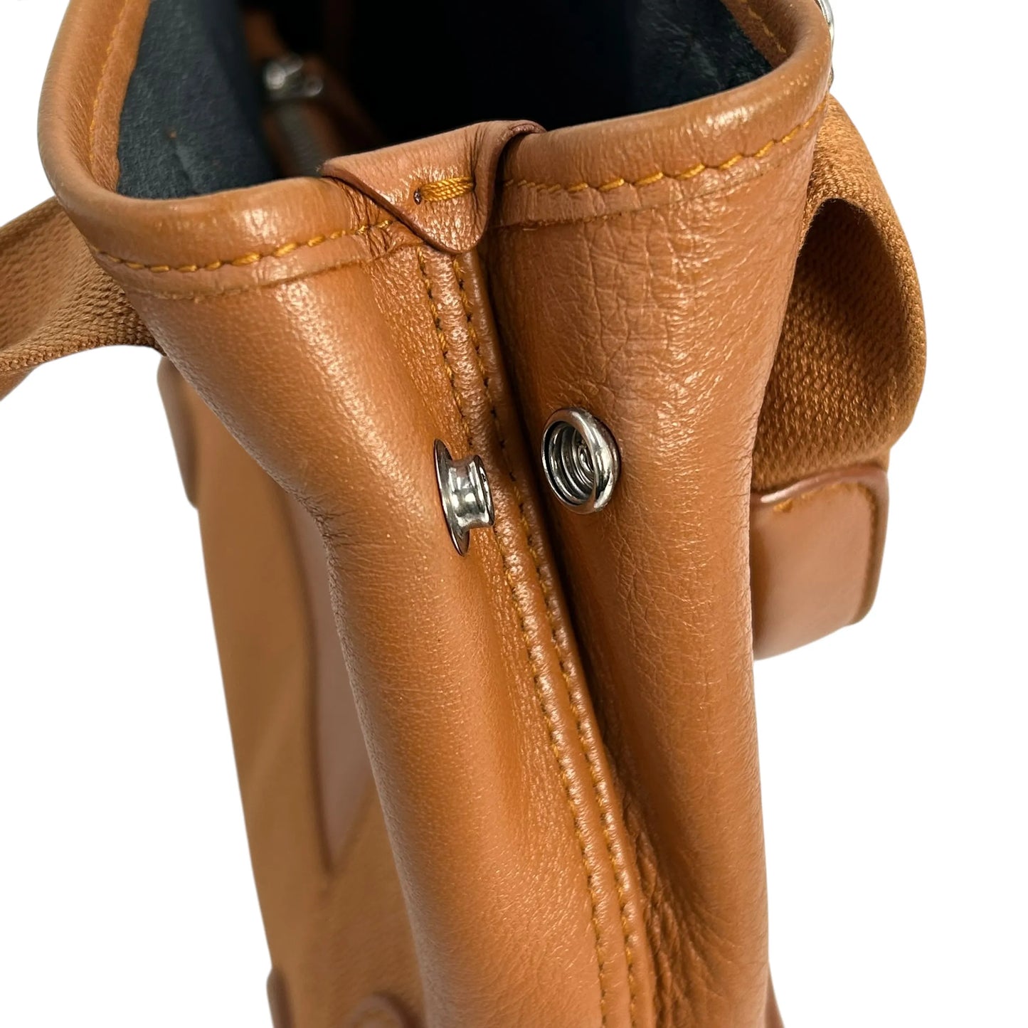 BALENCIAGA Navy Cabas Leather Handbag/Shoulder Bag - Brown 