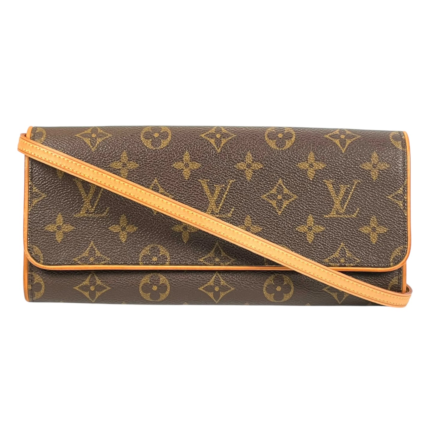 LOUIS VUITTON Pochette Twin GM Monogram Canvas Shoulder Bag - Brown 