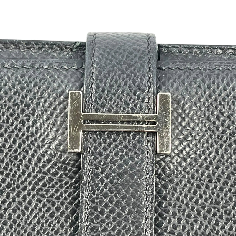 HERMES Bearn Souffle Epsom Leather Long Wallet (2014) - Black (R Stamp) 