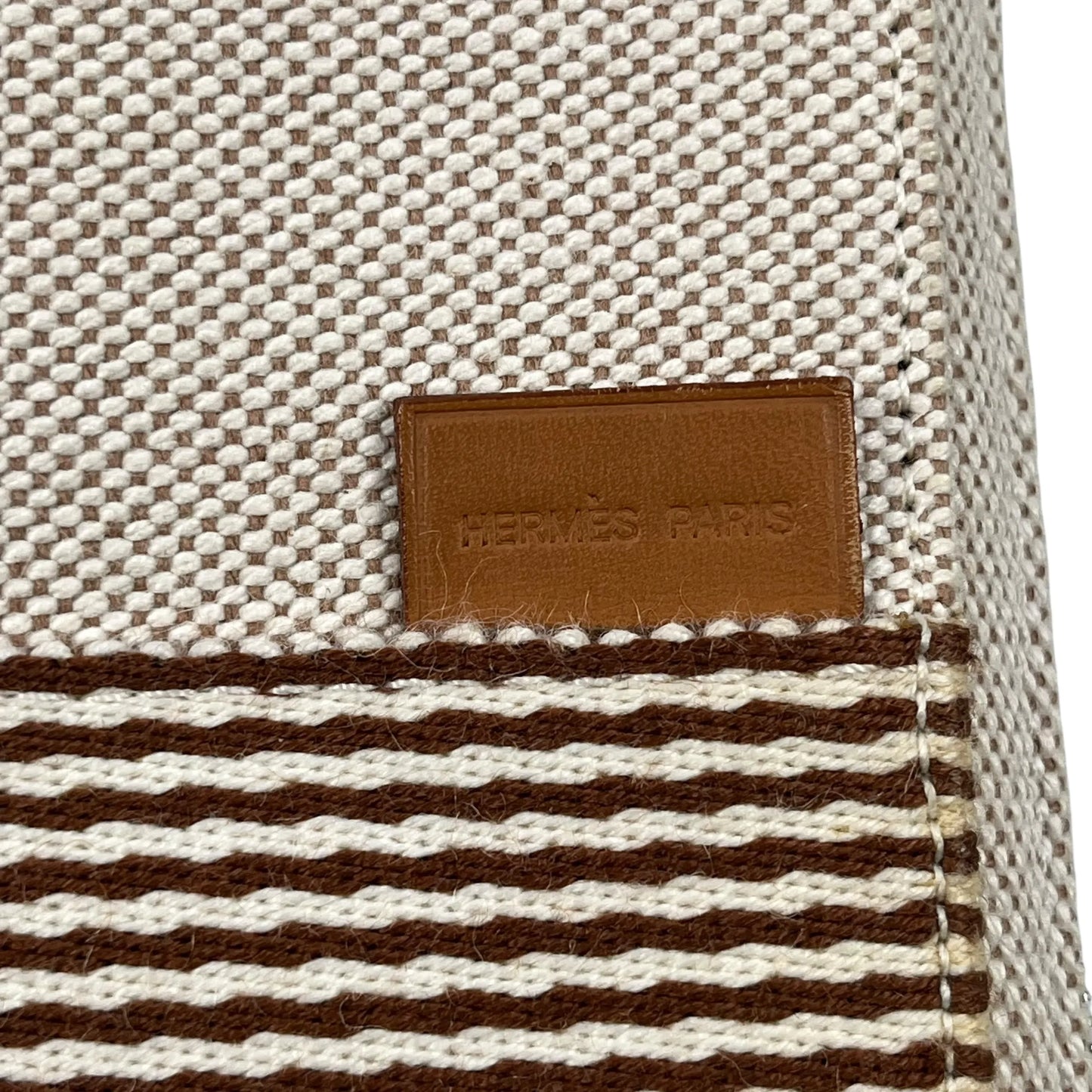 HERMES Air Line Canvas Travel Pouch - Beige 