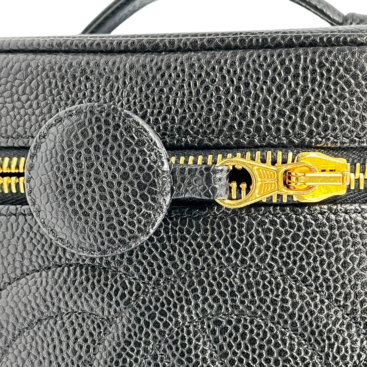 CHANEL Coco Mark Caviar Skin Vanity Bag Mini Bag - Black 