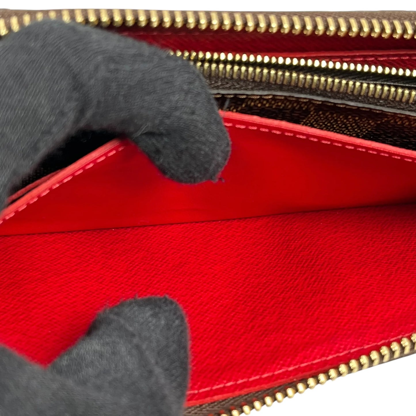 Louis Vuitton Damier Ebene Round Zip Long Wallet - Brown 