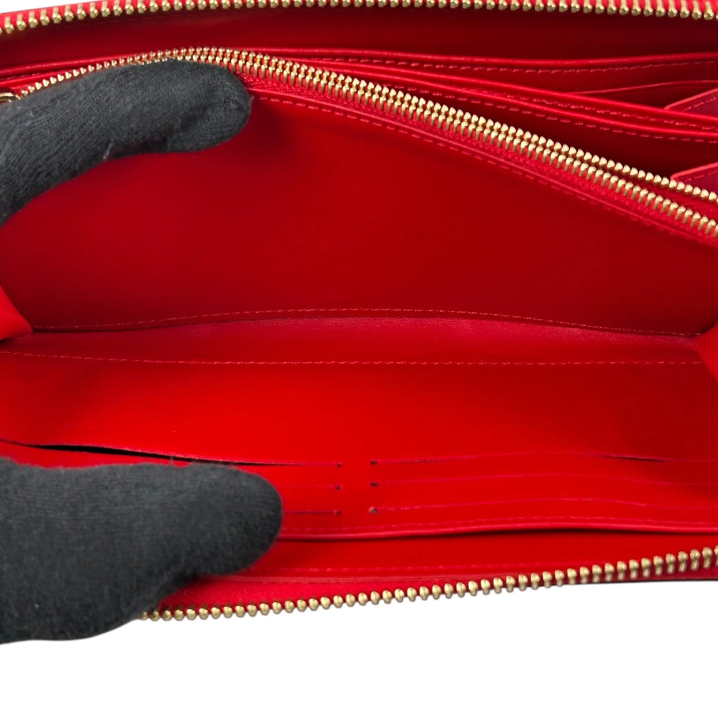 Louis Vuitton Monogram Vernis Zippy Wallet Long Wallet - Red 