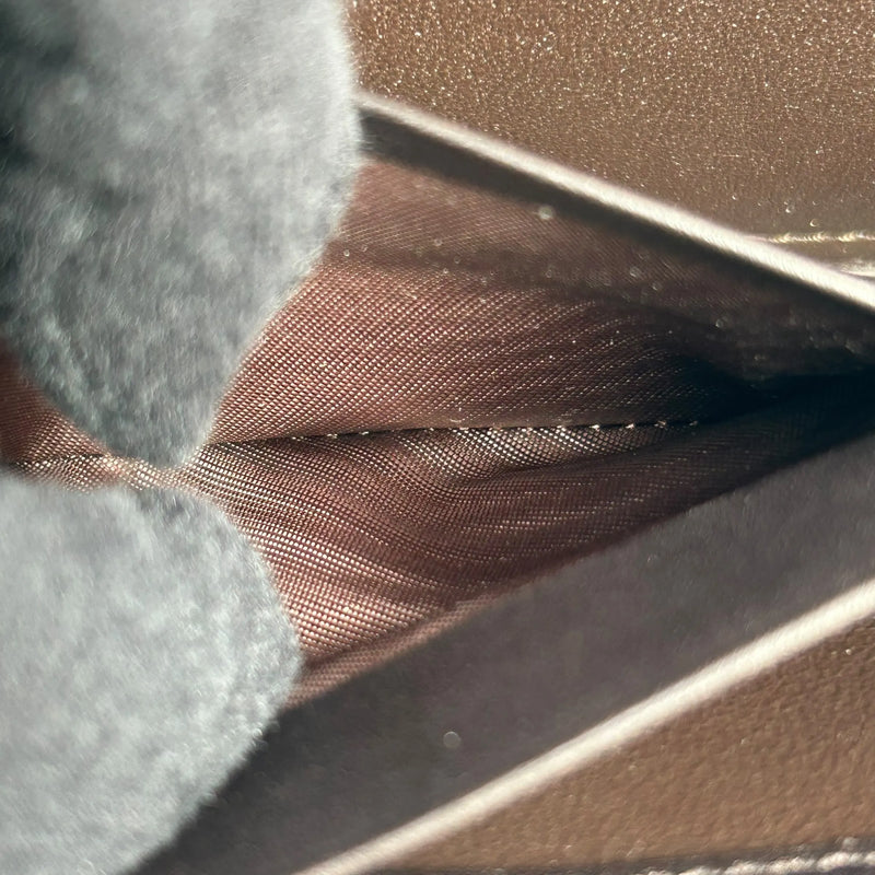 BOTTEGA VENETA Intrecciato Zip-Around Lambskin Long Wallet - Dark Brown 