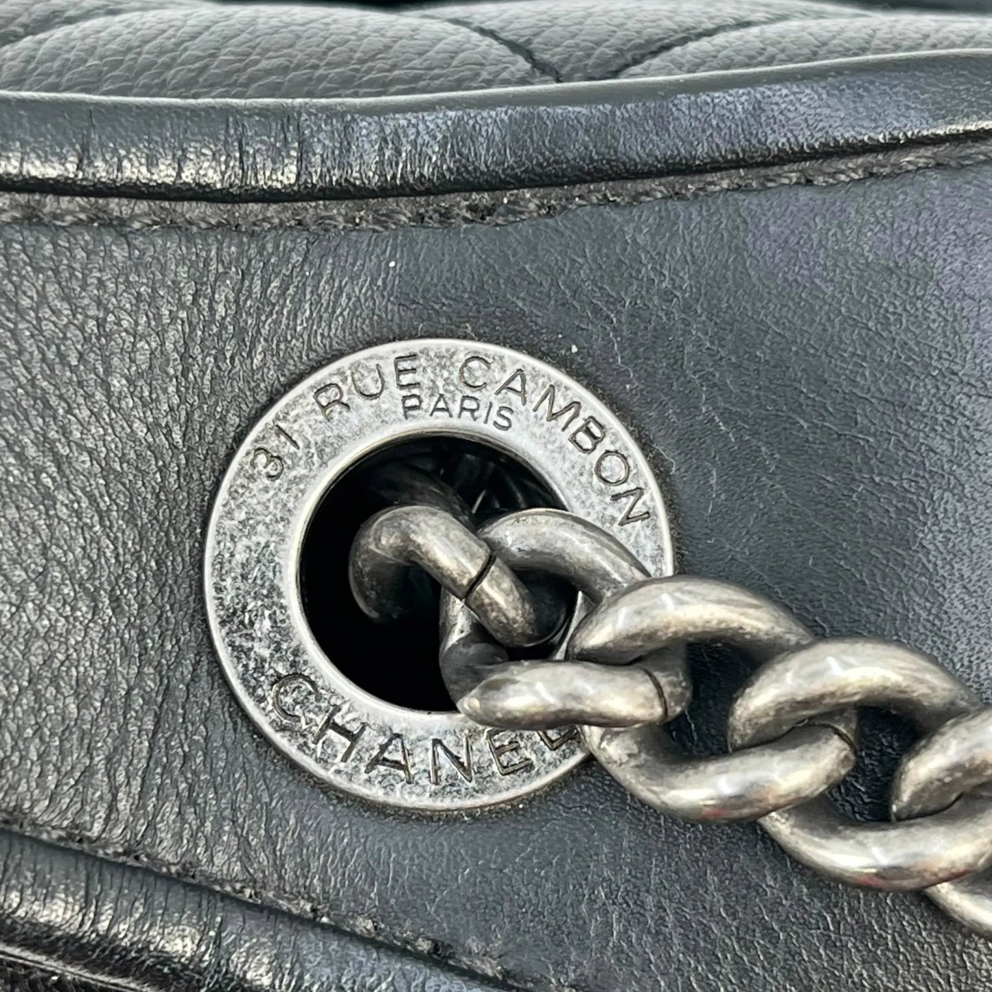 CHANEL CC University Matelasse Goatskin Chain Shoulder Bag - Black 