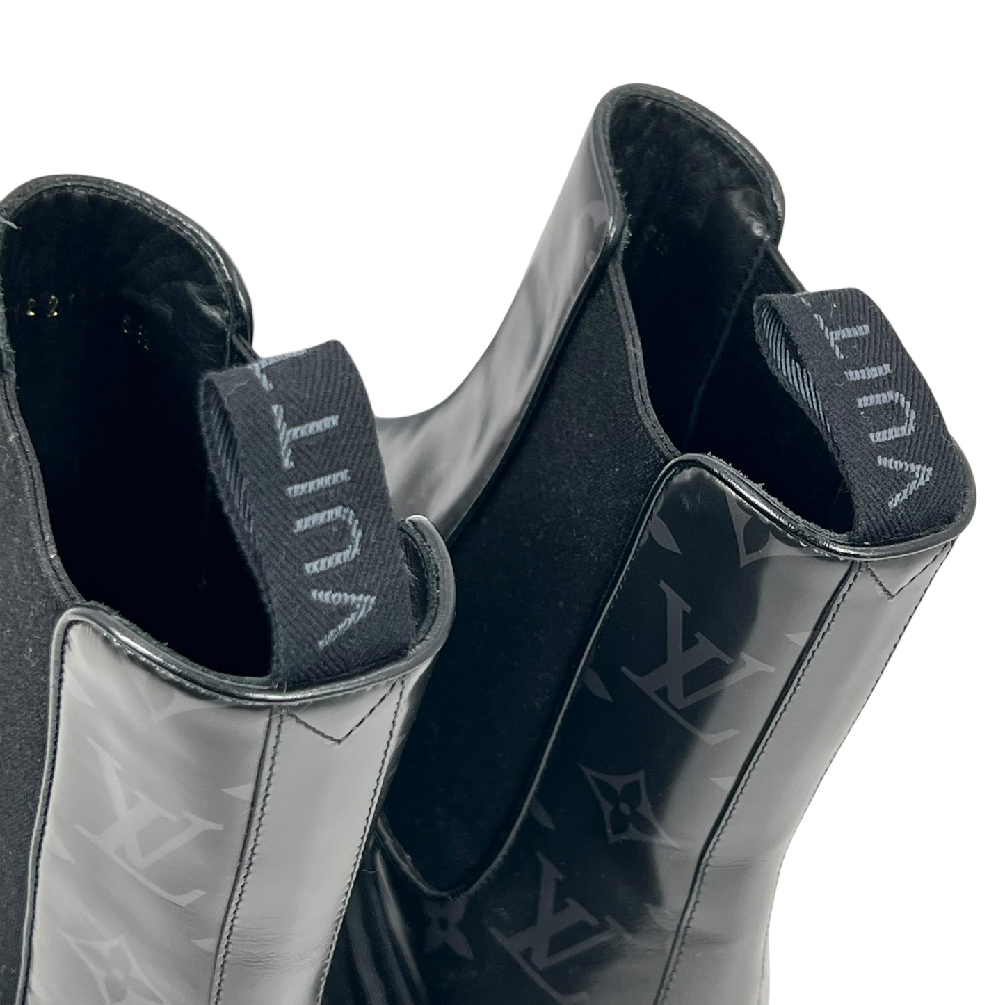 Louis Vuitton Black Leather Boots Men's Shoes - Black 