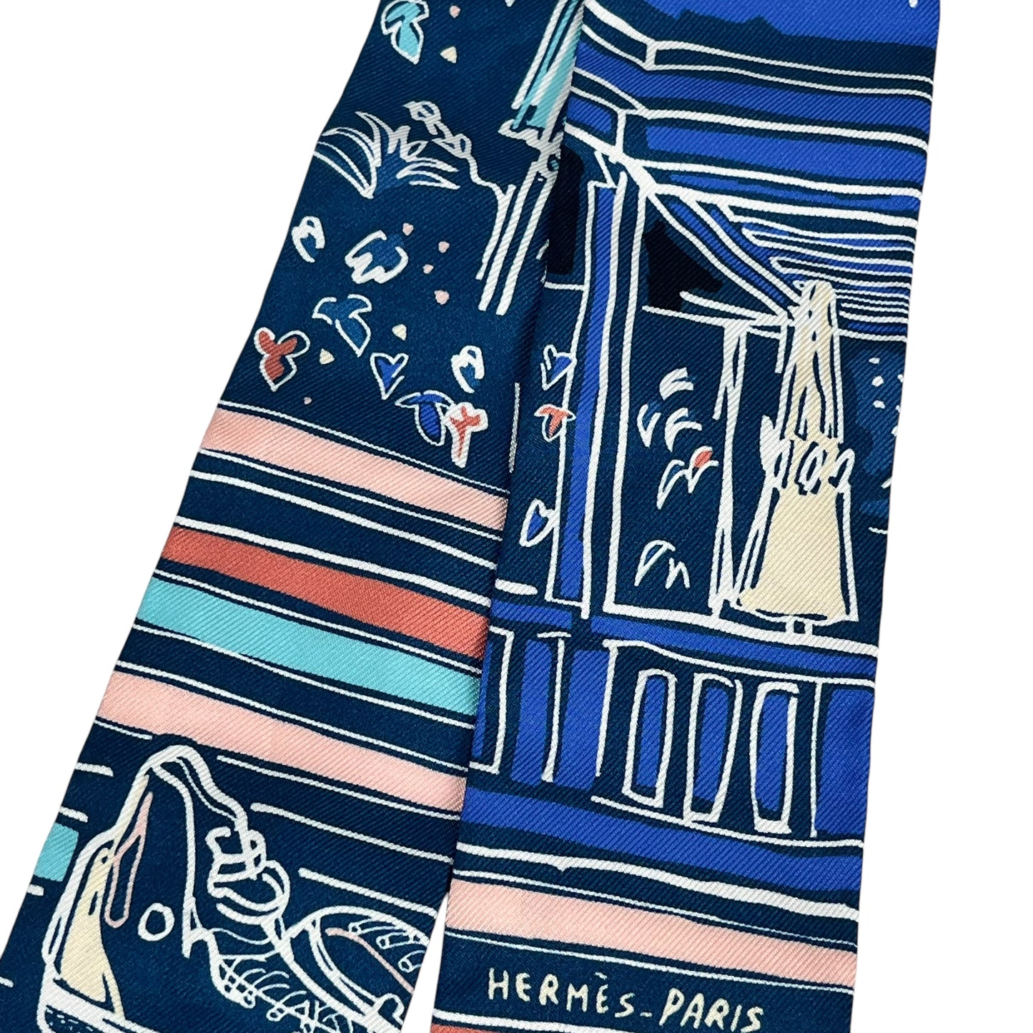 Hermès Twilly Scarf Rayeur d'Eté - Blue, Navy, and Multicolor 