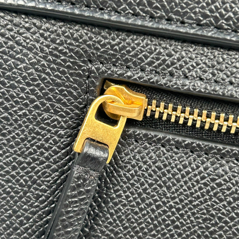 CELINE Leather Micro Beret Handbag/Shoulder Bag - Black 