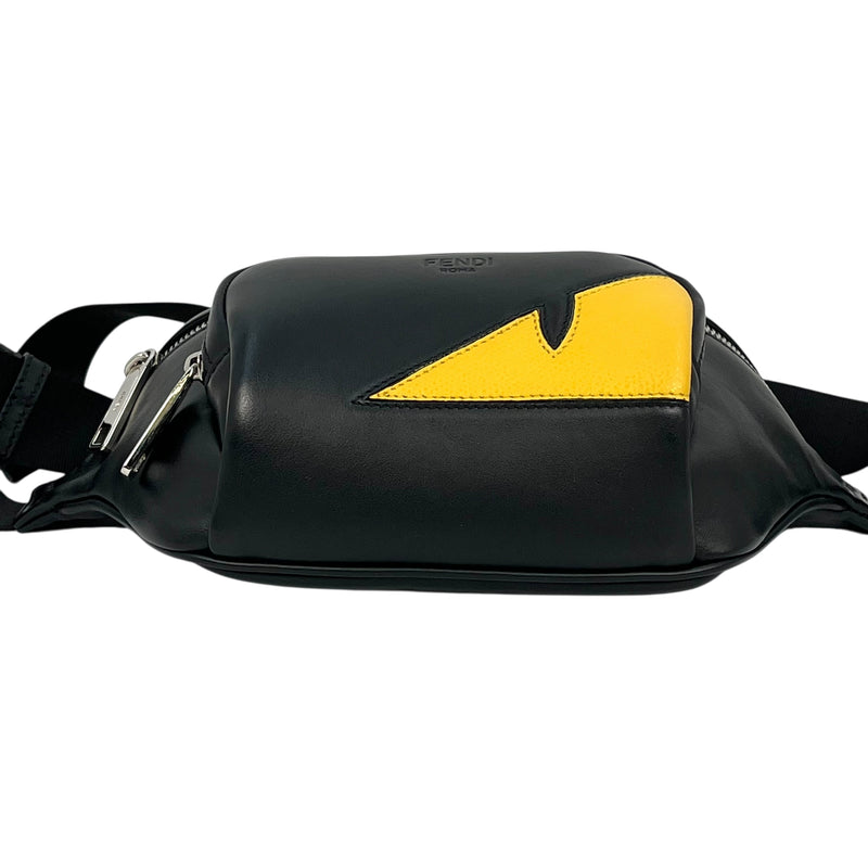 FENDI Monster Leather Body Bag - Black and Yellow 