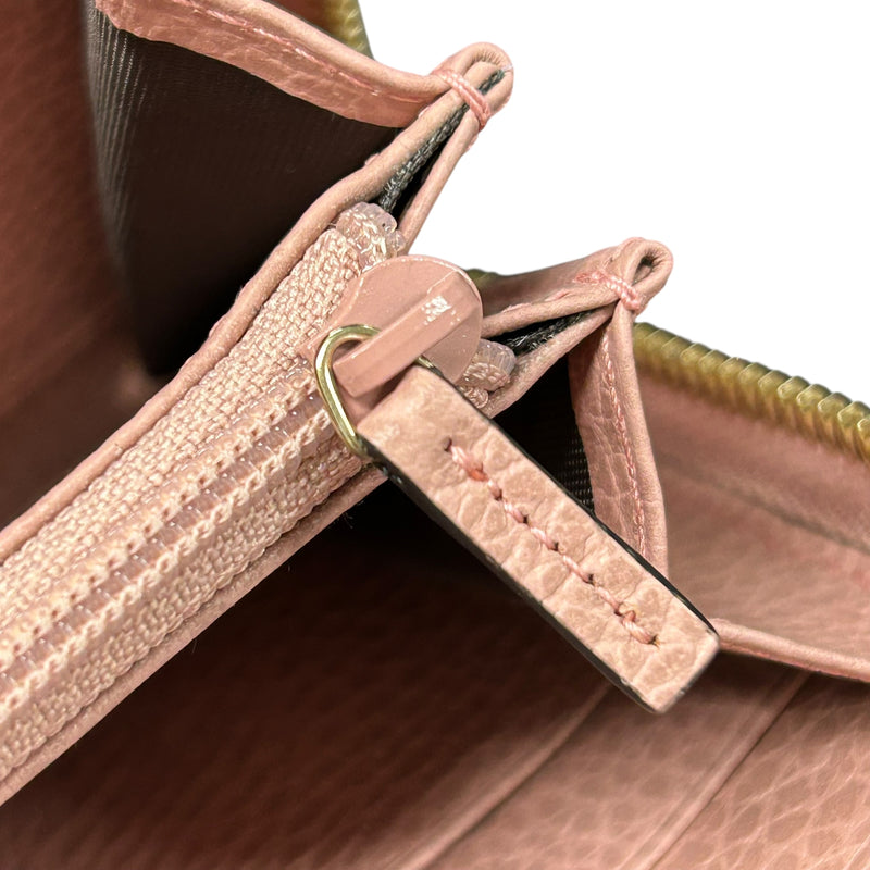 GUCCI GG Canvas Zip Around Long Wallet - Beige 