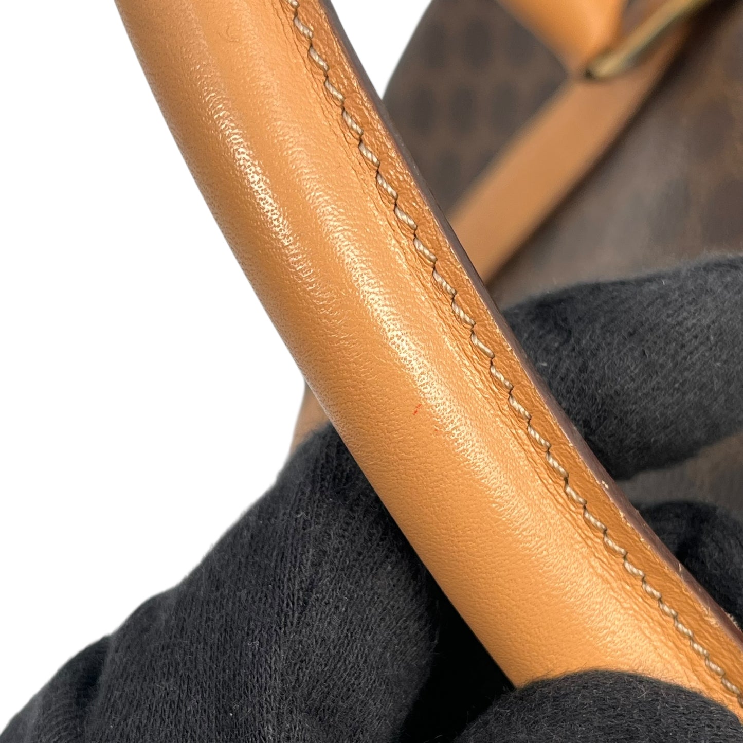 CELINE Macadam Boston Canvas Handbag - Brown 