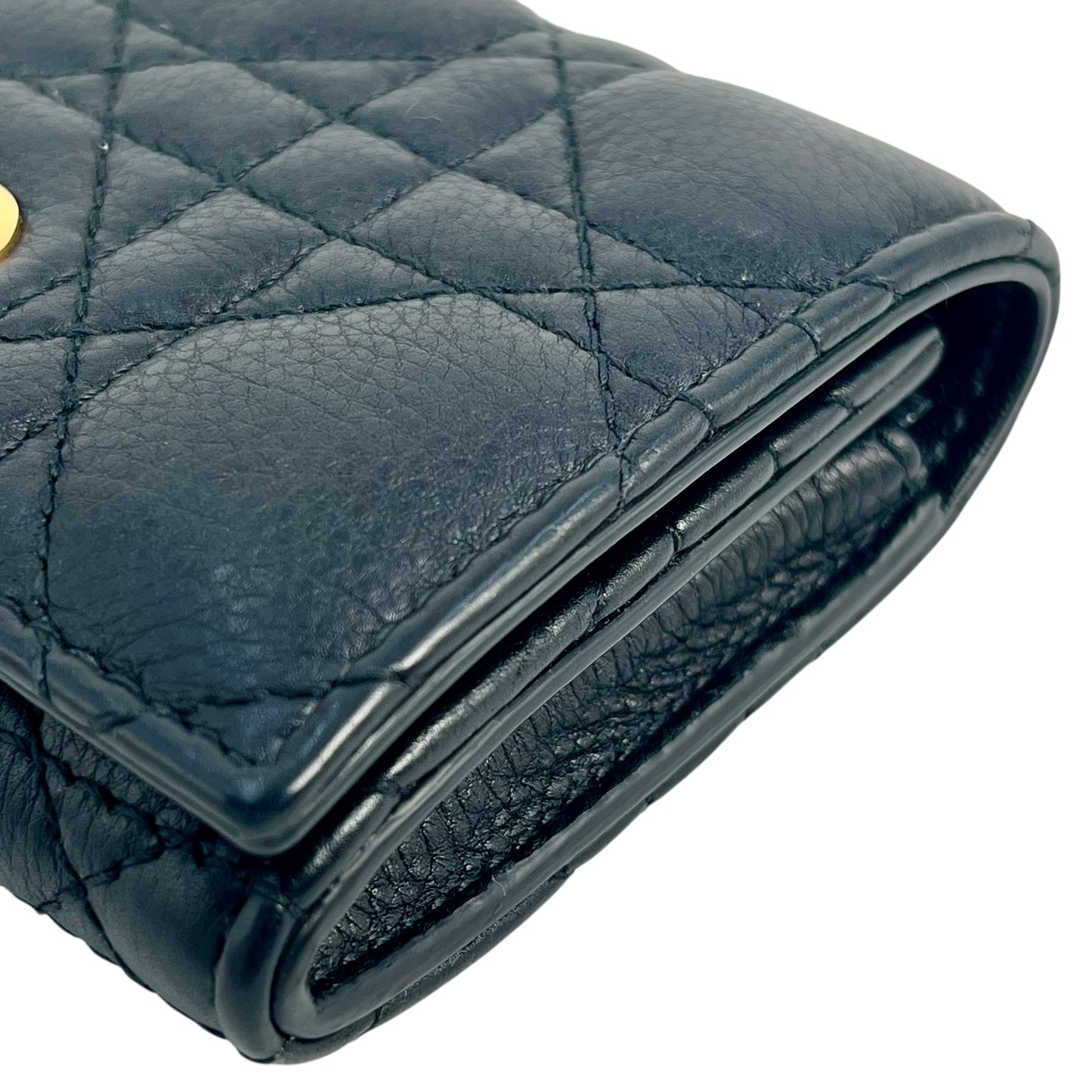 Dior Caro XS Bifold Compact Wallet - Black