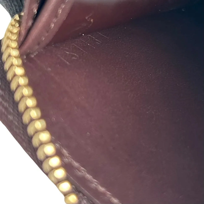 Louis Vuitton Vernis Zippy Card Case Bifold Compact Wallet - Dark Brown 