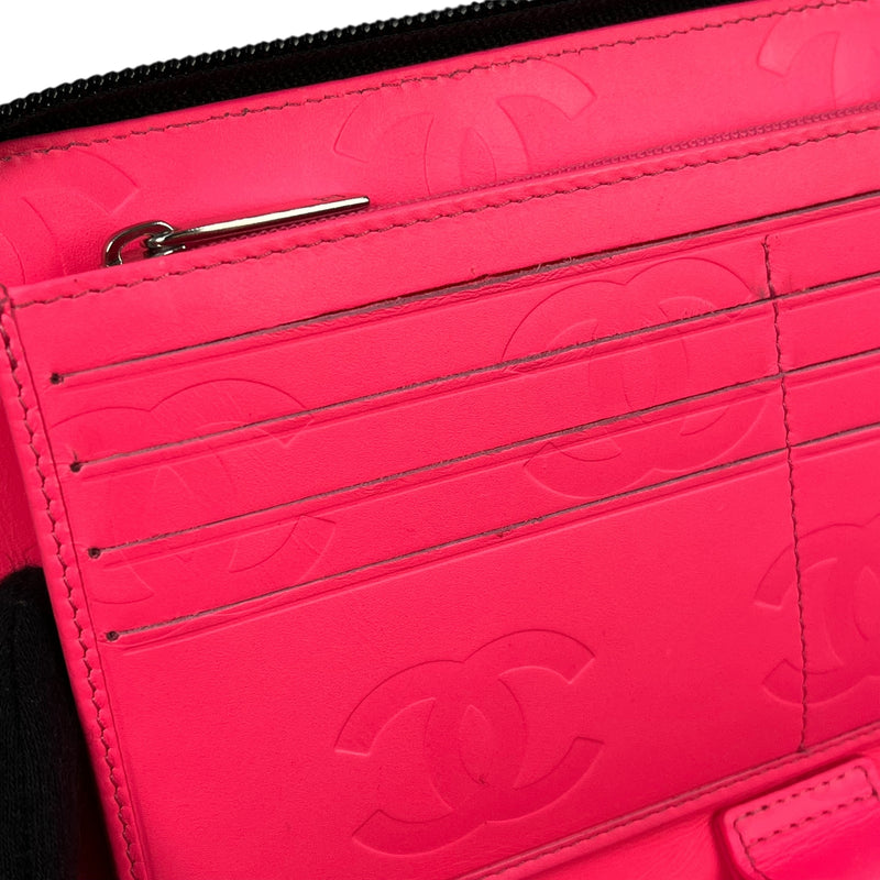 CHANEL Cambon Calfskin Long Wallet - Black 
