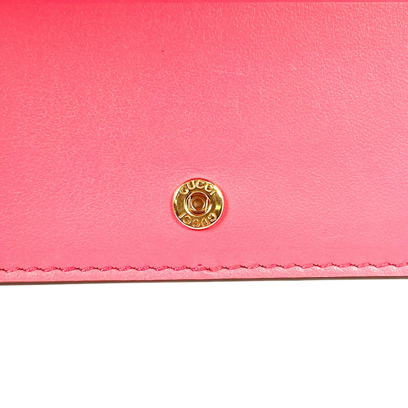 GUCCI GG Matelasse Card Case Bifold Wallet Compact Wallet - Pink 