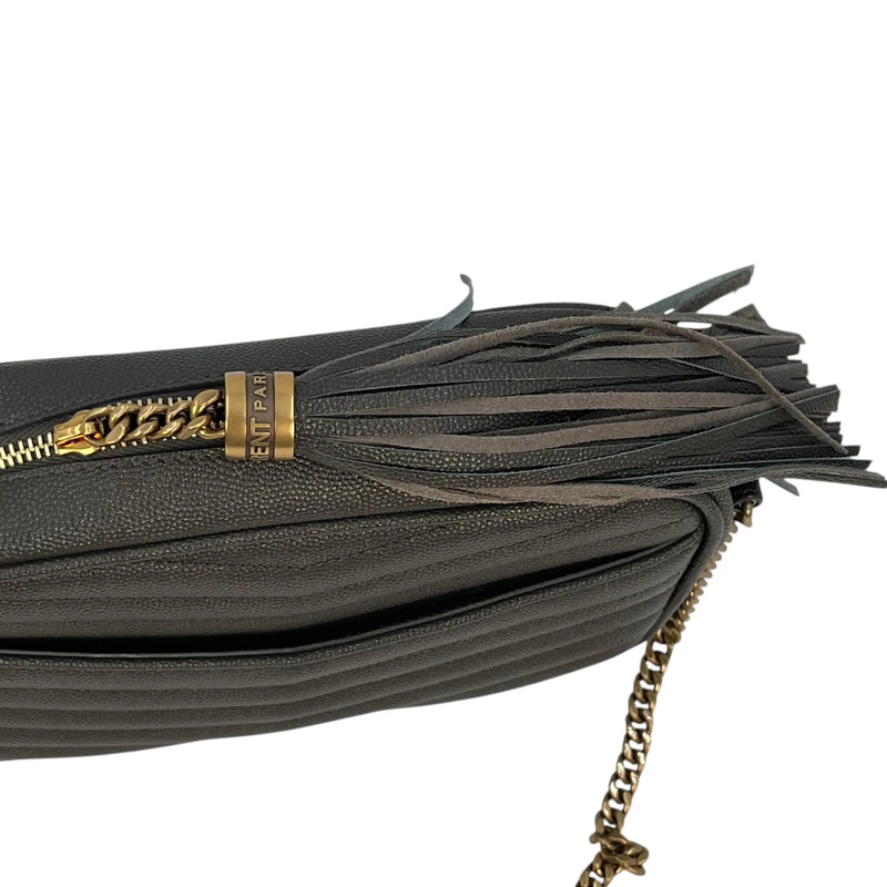 Saint Laurent Lou Mini Shoulder Bag with Chain Wallet - Dark Grey 