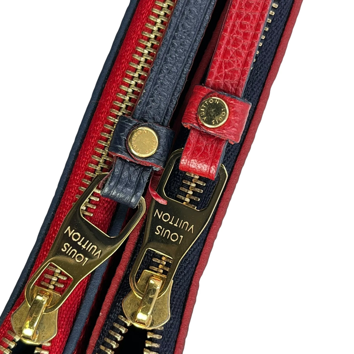 Louis Vuitton ポシェット ダブルジップ モノグラムアンプラント チェーンショルダーバッグ - ネイビー × レッド