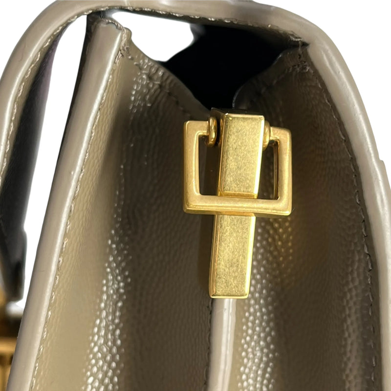 Saint Laurent Cassandra Top Handbag/Shoulder Bag - Beige 