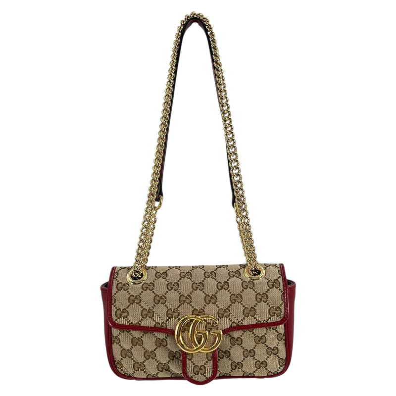 GUCCI GG Marmont Quilted Shoulder Bag - Red 