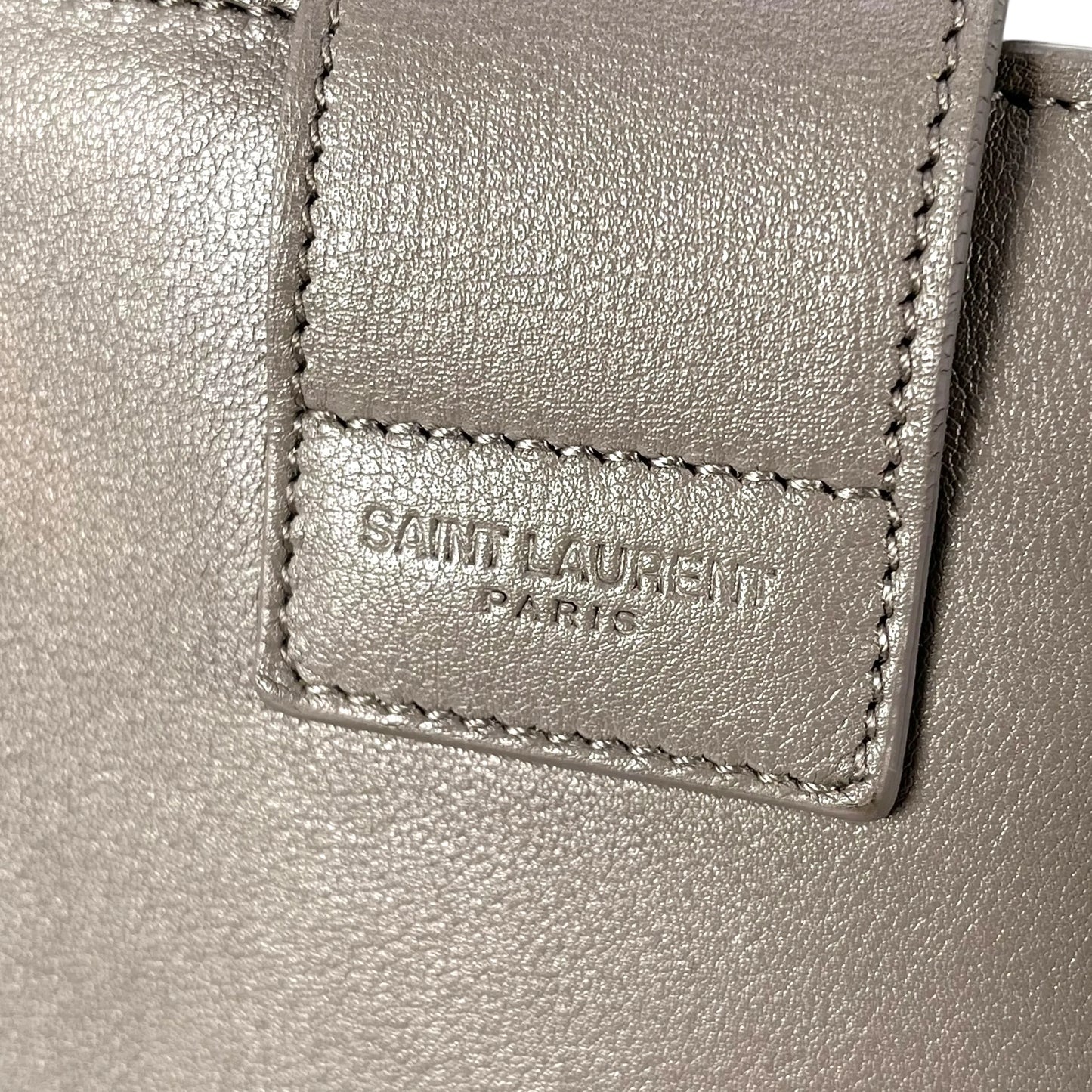 Saint Laurent カバス レザー ハンドバッグ - グレー