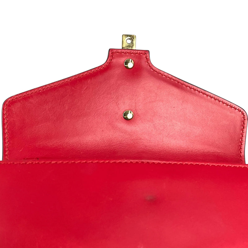 GUCCI Sylvie Chain Mini Handbag/Shoulder Bag - Red 