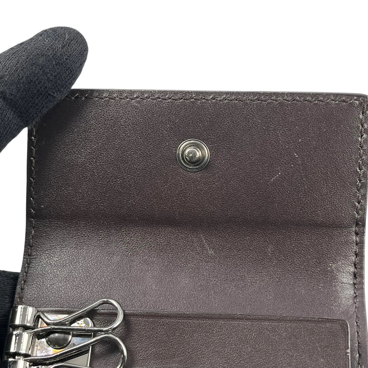 GUCCI Guccissima Key Case - Dark Brown 