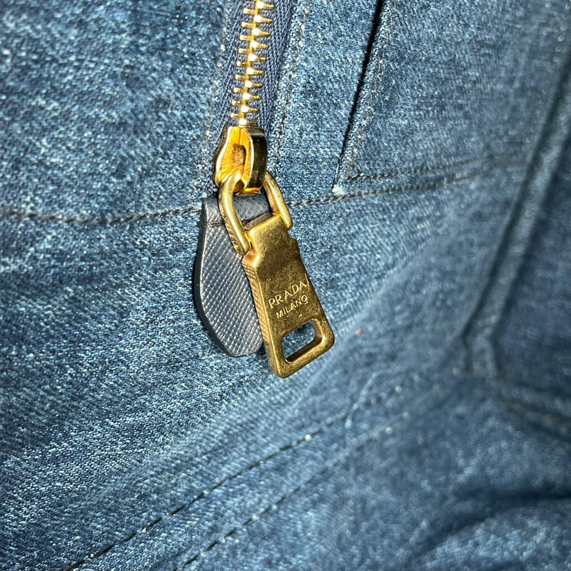 Prada Canapa Denim Tote Bag/Handbag - Blue 