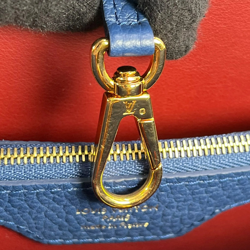 Louis Vuitton Capucines MM Taurillon Leather Handbag - Navy Blue 