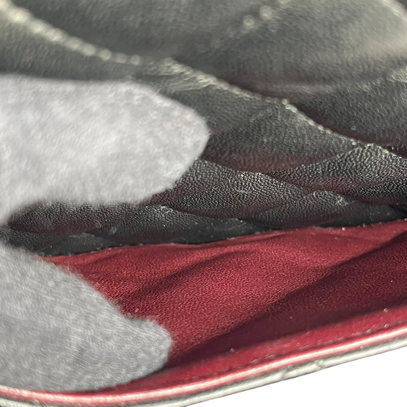 CHANEL Matelasse W-flap Chain Shoulder Bag - Black 