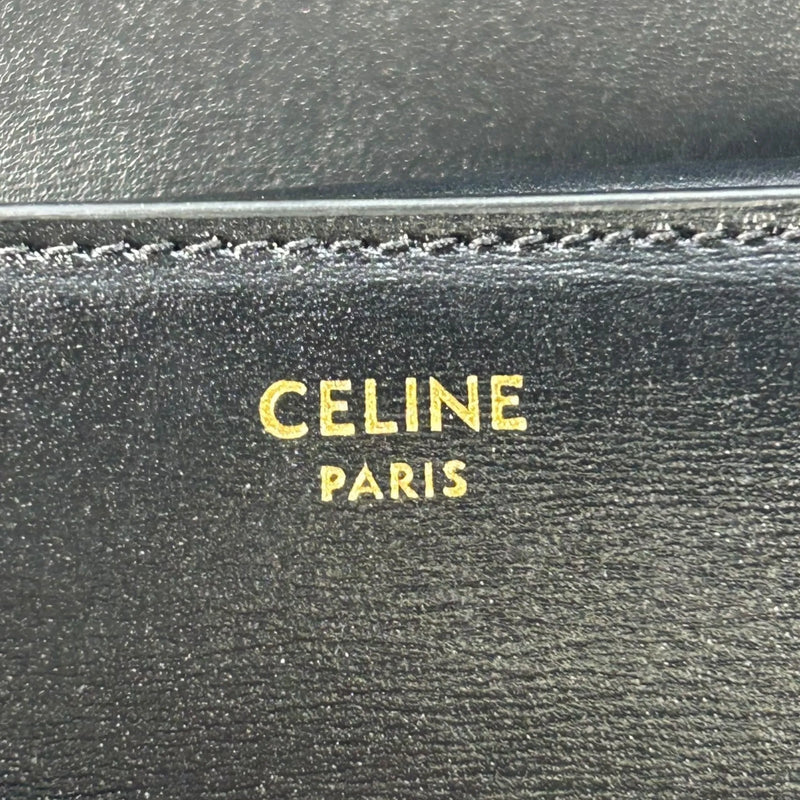 CELINE Triomphe Compact Tri-fold Wallet - Black - 35348 