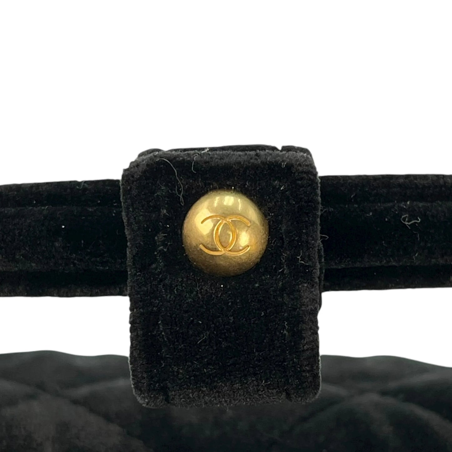 CHANEL Matelasse Boston Velvet Mini Shoulder Bag - Black 