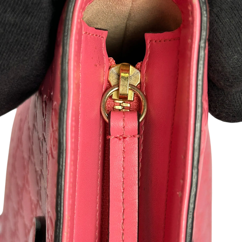 GUCCI グッチシマ レザー ハンドバッグ ショルダーバッグ - ピンク