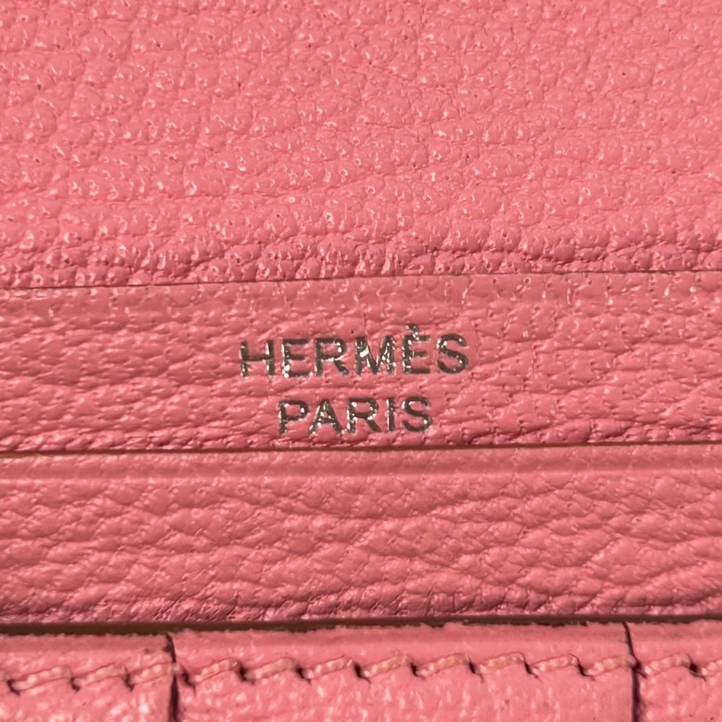 HERMES ベアン スフレ レザー □R刻印(2014年製)  ロングウォレット - ピンク