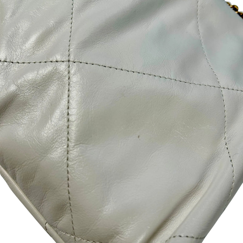CHANEL Calfskin 22 Mini Handbag with Chain Shoulder Bag - White 