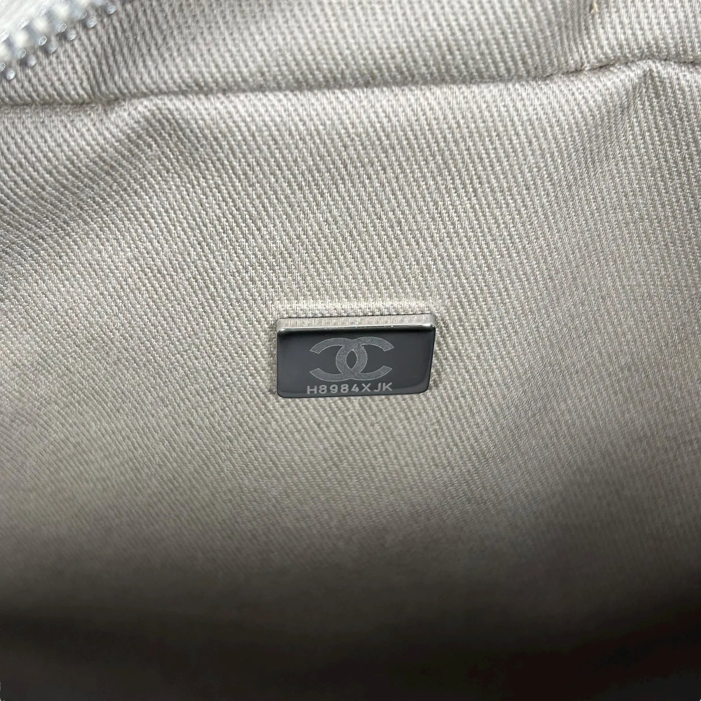 CHANEL Deauville Bowling Canvas Handbag/Shoulder Bag - Beige 