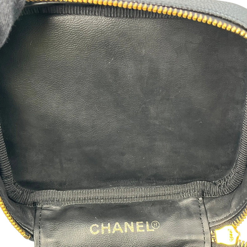 CHANEL Coco Mark Caviar Skin Vanity Bag Mini Bag - Black 