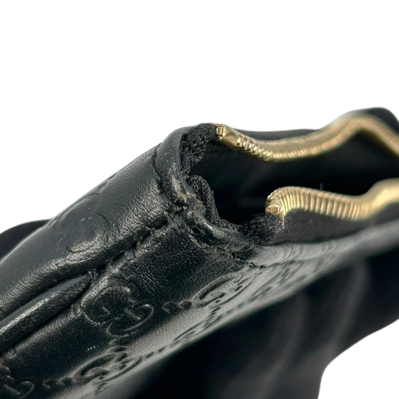 GUCCI Micro Guccissima Leather Key Case/Coin Purse - Black 