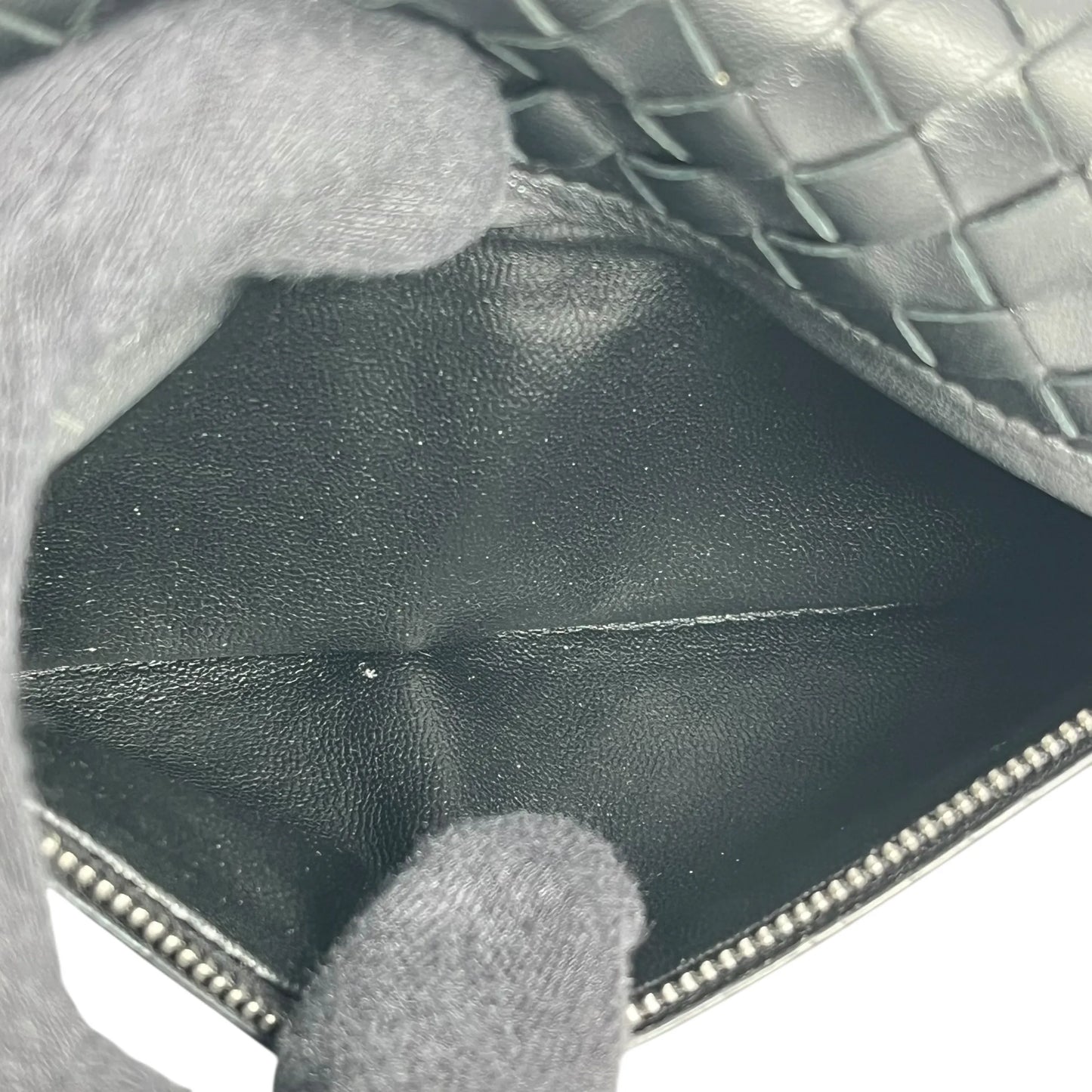 BOTTEGA VENETA イントレチャート レザー 長財布 ロングウォレット - ブラック